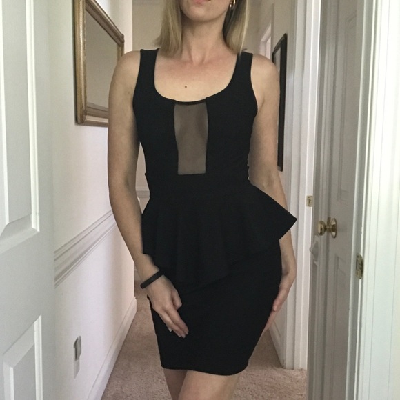 Like New Phanuel Mesh Front Peplum LBD - Picture 6 of 7